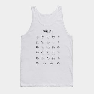 Finnish Alphabet Chart, Finland Language Learning Tank Top